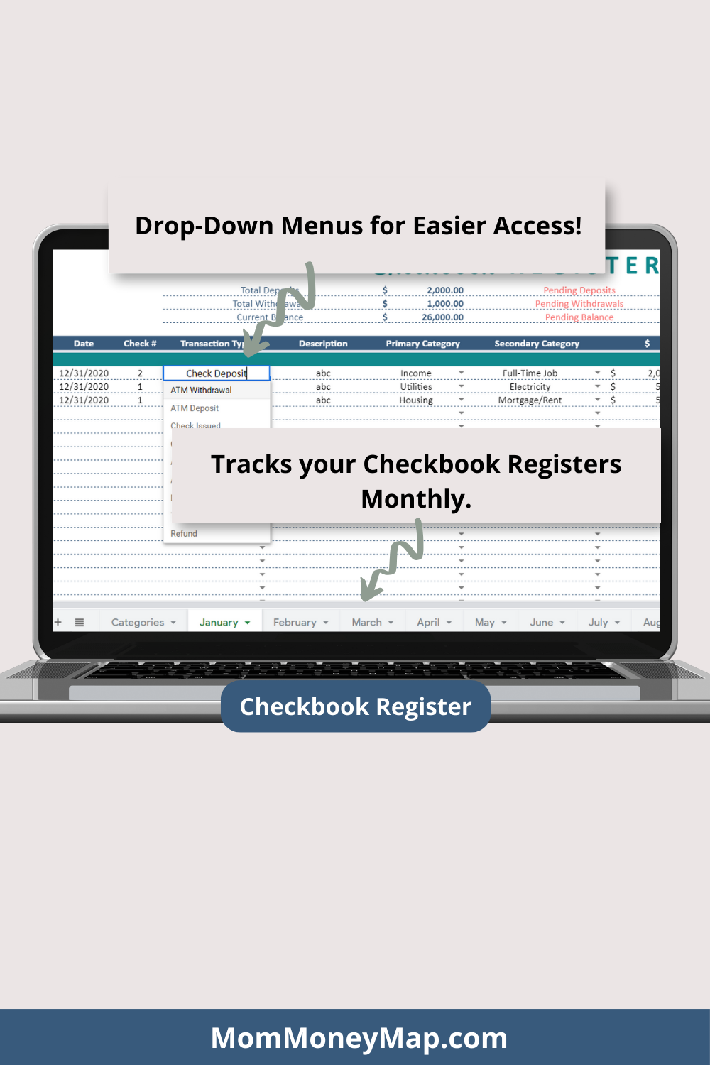 Checkbook Budget Google Sheets Spreadsheet Bundle