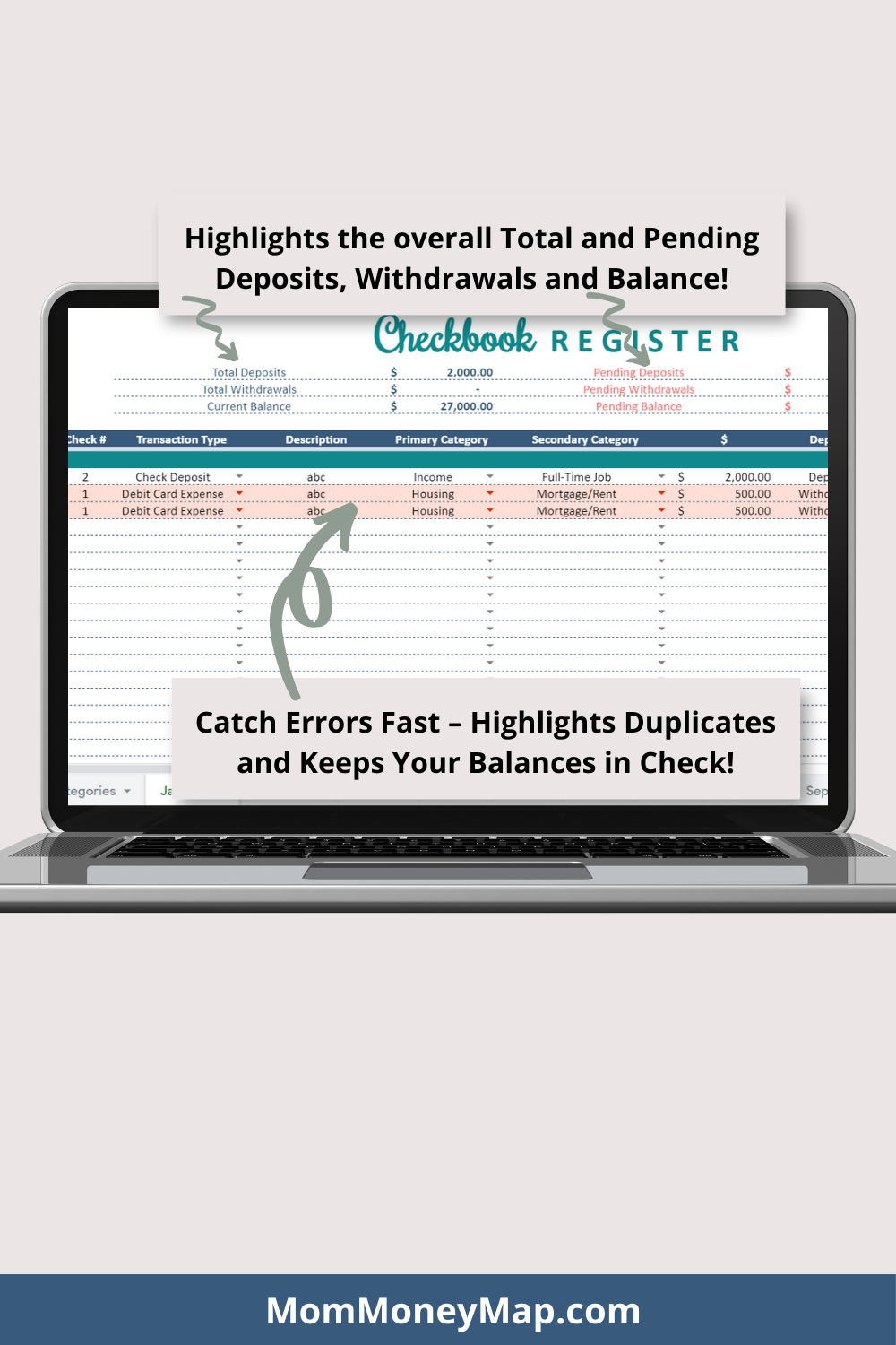Checkbook Budget Google Sheets Spreadsheet Bundle