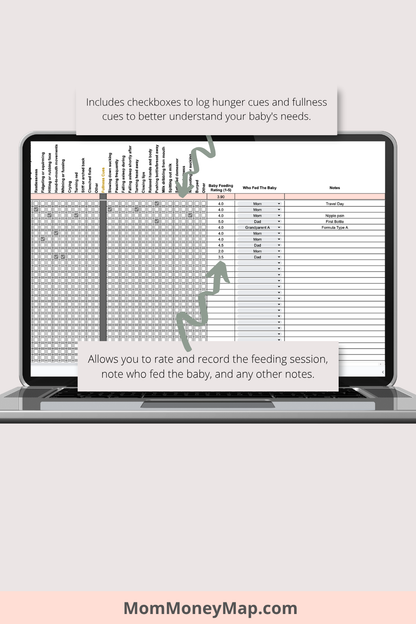 Ultimate Baby Feeding Tracker with Summaries Google Sheets Spreadsheet