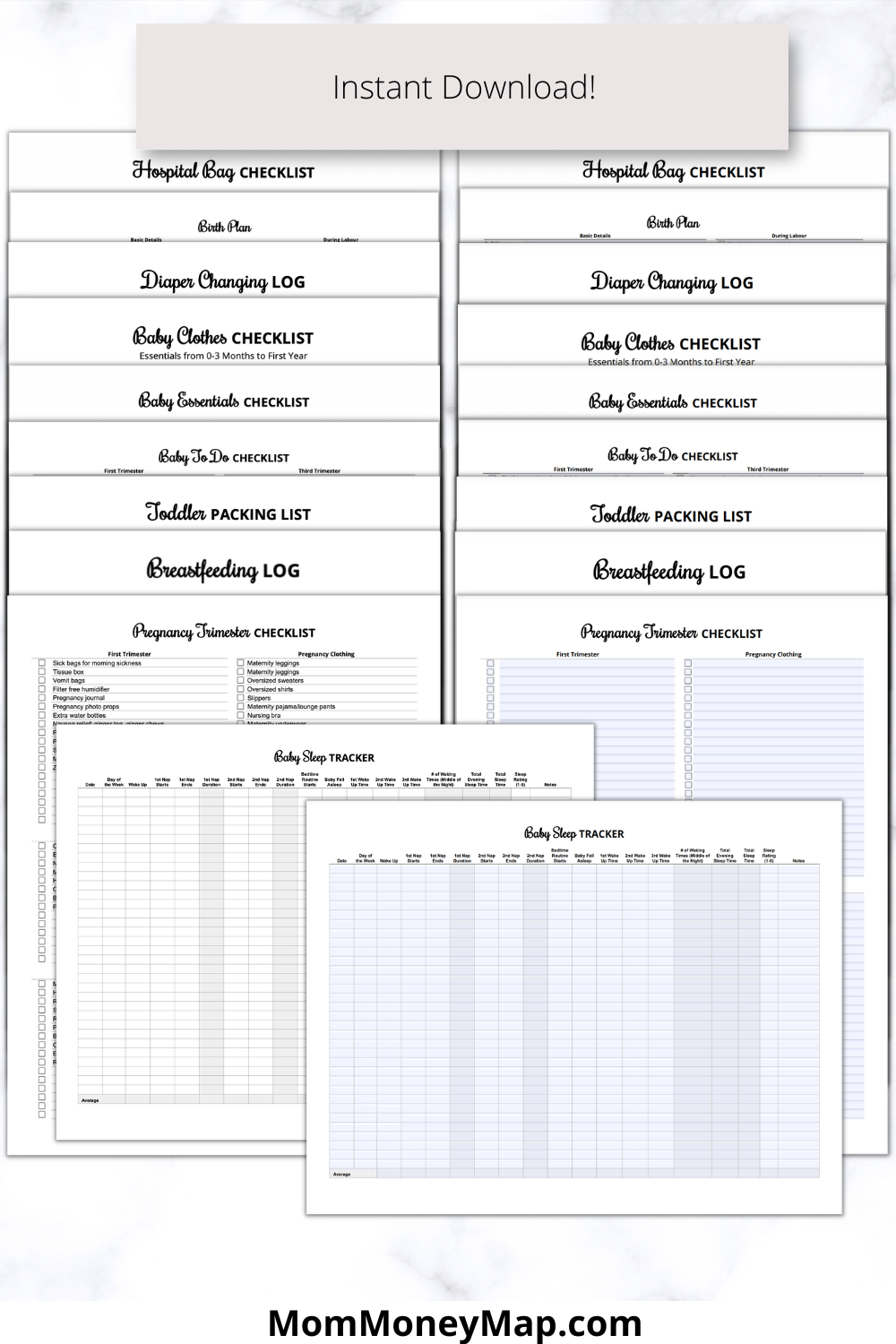 Baby Planner Printables PDF Bundle