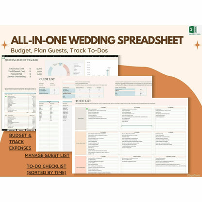 Wedding Planning Spreadsheet Excel Template