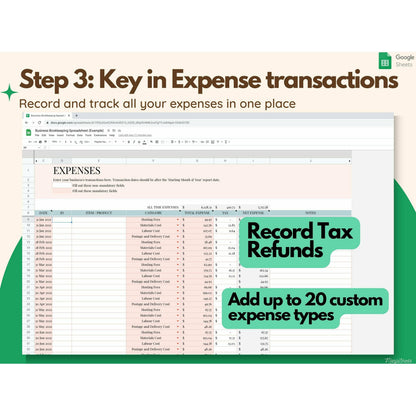 Bookkeeping Spreadsheet for Small Business Google Sheets