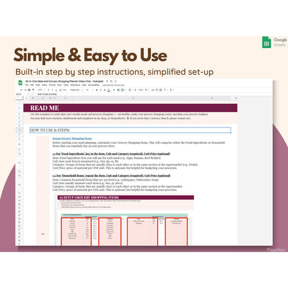 Weekly Meal Planning Template Google Sheets