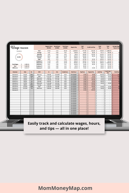 Wage Tracker Excel Spreadsheet