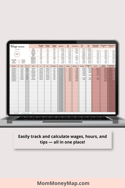 Simple Wage Tracker Excel Spreadsheet