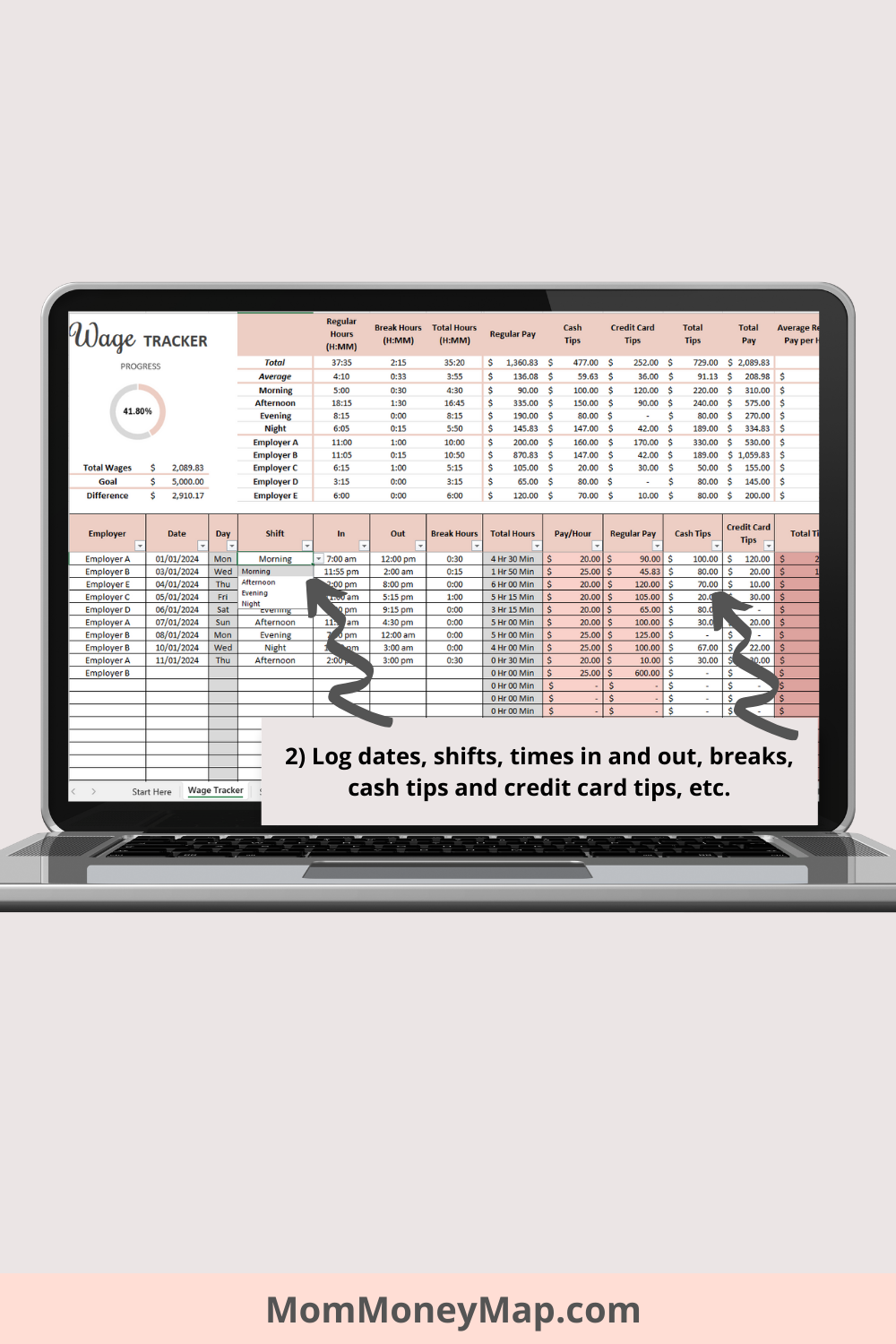 Wage Tracker Excel Spreadsheet