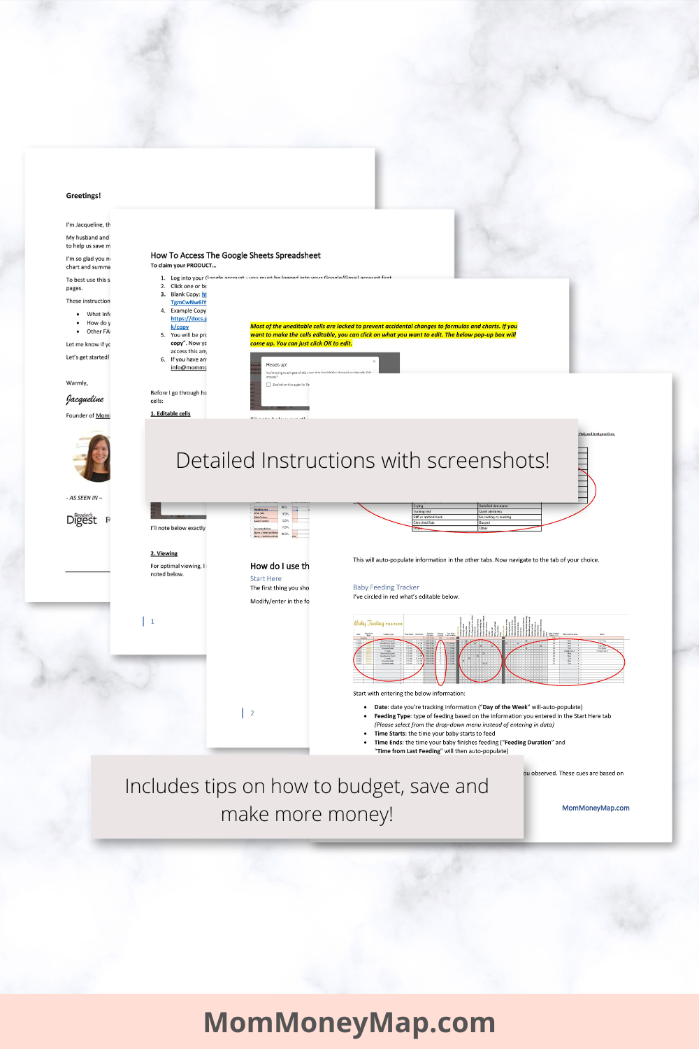 Baby Feeding Tracker with Summaries Google Sheets Spreadsheet