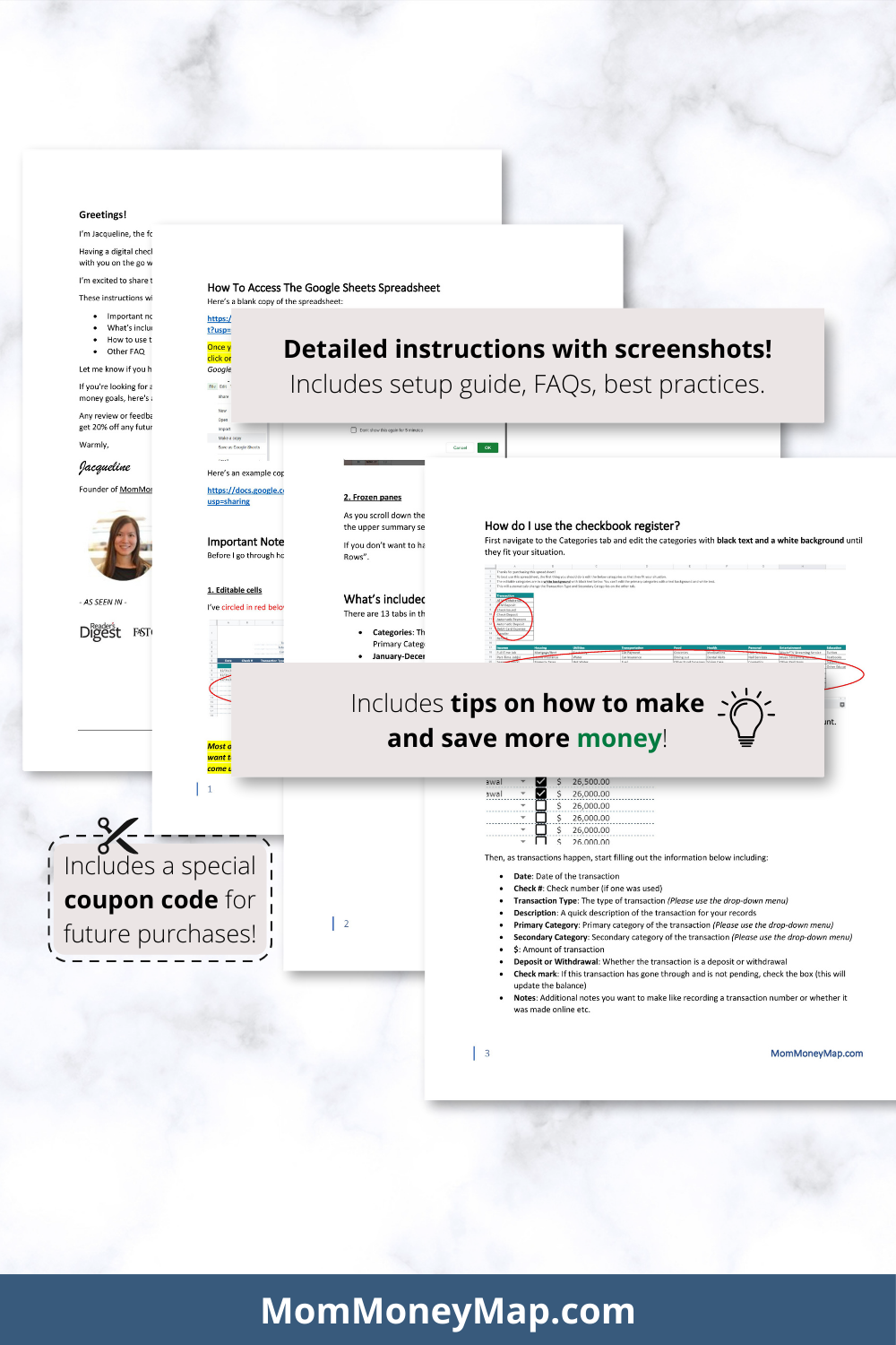 Checkbook Budget Google Sheets Spreadsheet Bundle