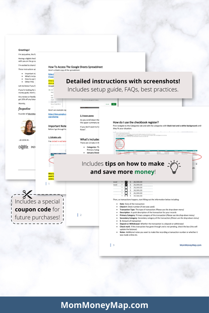 Checkbook Budget Google Sheets Spreadsheet Bundle