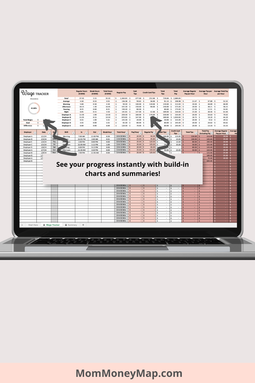 Wage Tracker Excel Spreadsheet