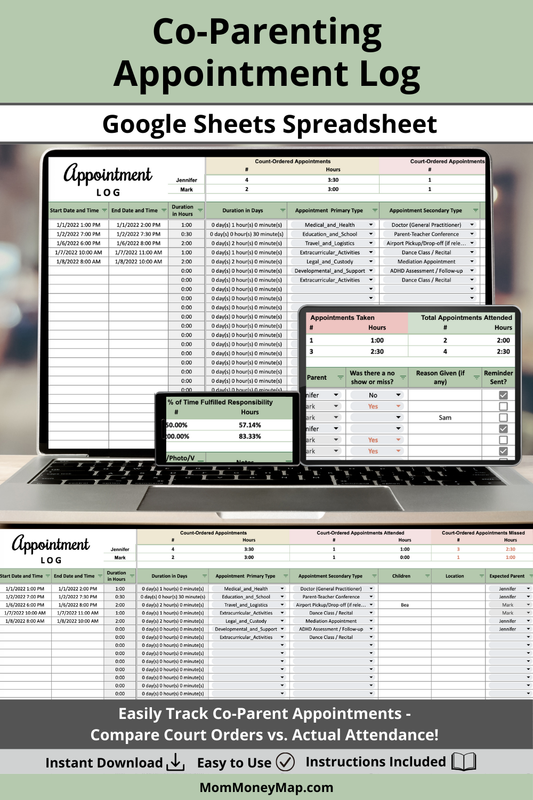 Simple Appointment Log Google Sheets Spreadsheet
