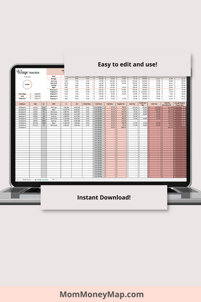 Simple Wage Tracker Excel Spreadsheet